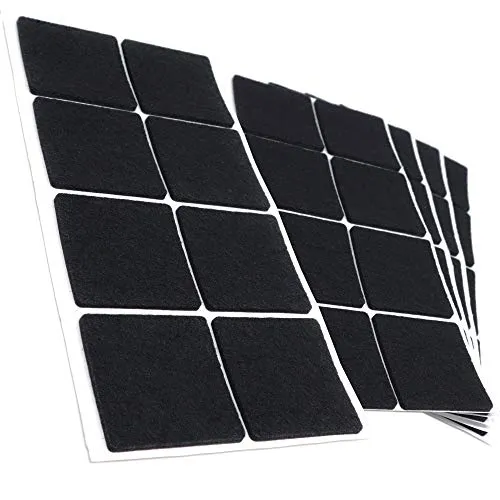 Adsamm® / 40 x Selbstklebende Filzgleiter/Schwarz / 50x50 mm/Quadratisch/Möbelgleiter aus Filz mit 3.5 mm Stärke/Möbel- und Bodengleiter