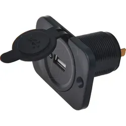 KFZ 019004 - KFZ - USB-Ladebuchse, 12/24V, 5V/2,1A, Einbau, mit Deckel