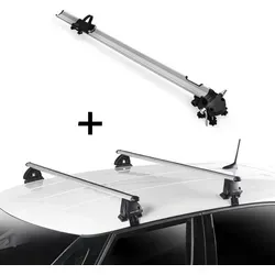 Fahrradträger Bike Pro + Dachträger VDP EVO ALU kompatibel mit für Renault R21 5 Türer 1989-1994