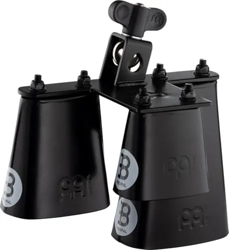 Meinl Percussion Triple Series Cowbell - 3-teiliges Set - 2,5 Zoll, 3,5 Zoll und 5 Zoll - Montierbar - Pulverbeschichteter Stahl, Schwarz (SLTRI-BK)