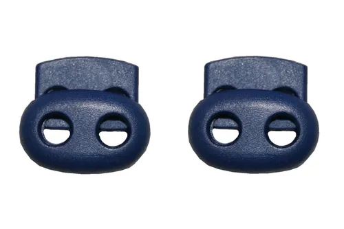 Kordelstopper Kordelklemme oval 2 Loch blau 2 Stück (0132) in blau von B2Q