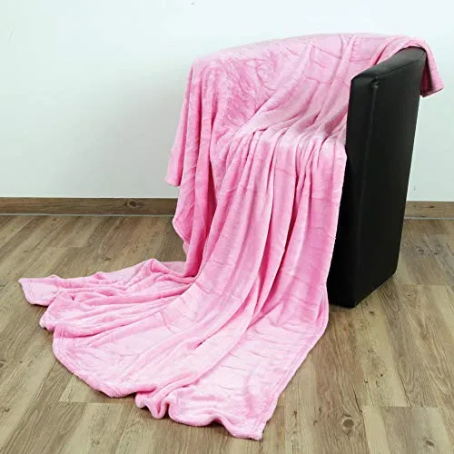 Bestlivings Kuscheldecke Wohndecke Celina, Tagesdecke für Sofa, Couch, Bett - hochwertige Flauschige Decke, 90 x 140 cm - Rosa
