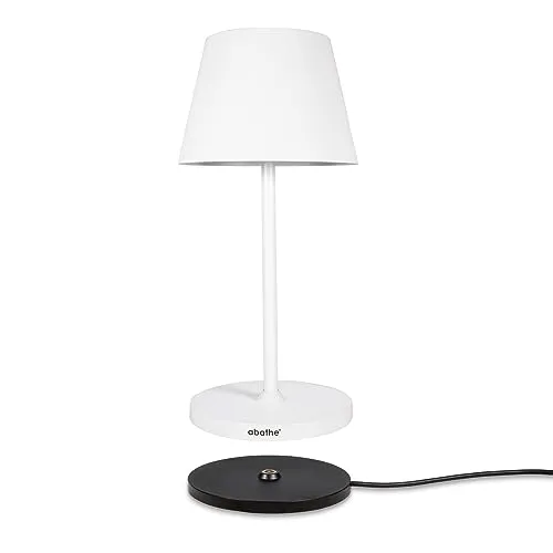 abathe LED Akku Tischleuchte round mit Ladestation – dimmbar, kabellos, 2700K, IP54