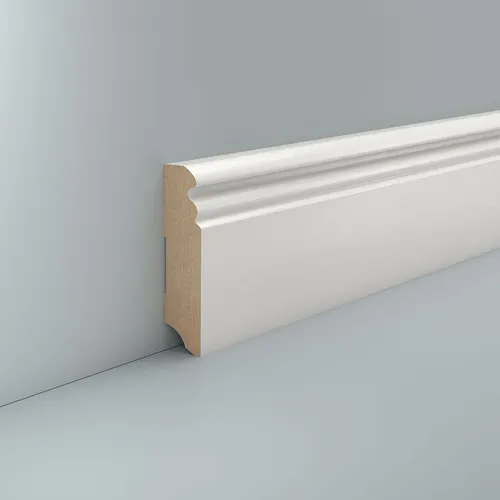 Hamburger Leiste 19 x 80 Berliner Profil Sockelleiste MDF RAL 9010 Fußleiste