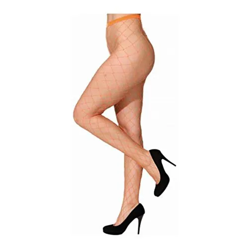 SALE Netzstrumpfhose, großes Netz in orange von Orlob