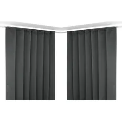 Beautex 2er Set Verdunkelungsgardine, Dunkelgrau von Beautex