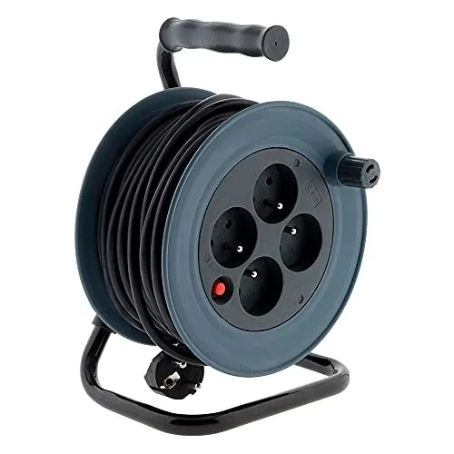 Zenitech – Haushalts-Kabeltrommel 4×2P+T – 15 m – Grau in grau von Zenitech