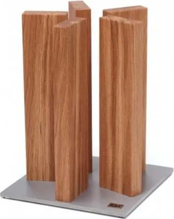 KAI Stonehenge Magnetischer Messerblock aus Eiche - Platz für 10 Messer - Küchenmesser - Hochwertiger Messerblock aus Eichenholz mit Edelstahlboden, bietet Platz für 10 Messer und vereint Funktionalität mit elegantem Design.