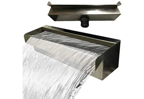 Kaminbau Mierzwa Edelstahl V2A Wasserfall Kaskade - 60 cm Made in Germany - Wasserfall für Gartenteich oder Pool, aus hochwertigem rostfreiem V2A Edelstahl. Ideal als Startpunkt für einen Bachlauf. Top Qualität, direkt aus Deutschland!