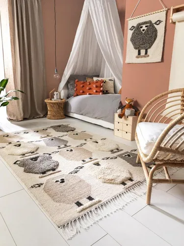 benuta Kinderteppich Shawn - Ethno-Style für das Kinderzimmer - Rechteckiger Kinderteppich aus Kunstfaser, Höhe: 6 mm. Kuschelig weich und ideal für ein gemütliches Spielumfeld. Zarte Farben und fantasievolle Muster machen das Spielen zum Erlebnis!