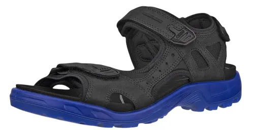 ECCO Sandale Yucatan Herren – Offroad Leder schwarz/blau - Wanderschuhe mit RECEPTOR® Technologie für exzellente Stabilität und Komfort, ideal für Abenteuer im Gelände. Leicht, unterstützend und mit weichem Nubukleder.