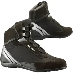 Büse B50 Motorradschuhe Größe 48, schwarz-silber - Motorradstiefel aus synthetischem Leder mit atmungsaktivem Meshfutter, bieten optimalen Schutz durch Verstärkungen an Knöchel, Ferse und Zehen.