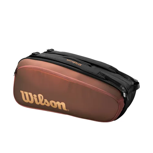 Wilson Tennis-Racketbag Super Tour Pro Staff V14 (Schlägertasche, 2 Hauptfach) bronzebraun 9er
