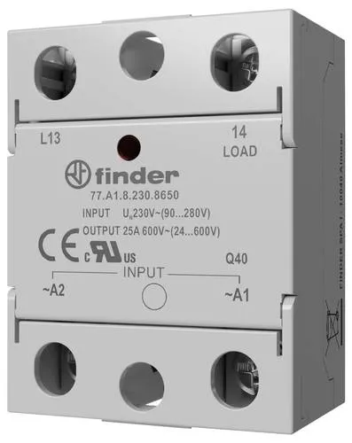 Finder Halbleiterrelais 77A190248650 - 25A, 660 V/AC - Sonstige Elektroinstallationsartikel, Nullspannungsschaltend für zuverlässige Schaltvorgänge und hohe Effizienz.