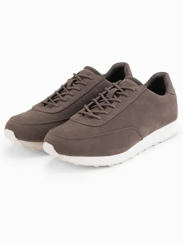 Ombre Clothing Herren Turnschuhe Teuila dunkelbraun 41 - Sneaker aus hochwertigem Ökoleder, mit schnürbarem Design und lässiger, hoher Sohle für optimalen Tragekomfort im Alltag.