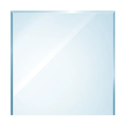 raik B40005 Kamin Glasplatte Quadrat inkl. Facette - Aschesauger: Hochwertige, quadratische Funkenschutzplatte (110x110 cm) aus Einscheibensicherheitsglas, bietet maximalen Schutz vor Funken und Hitze, ideal für Kaminöfen und Küchenbereiche.