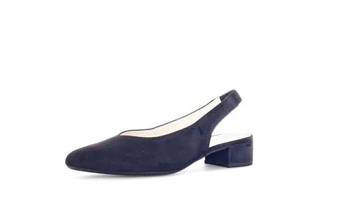 Elegante Slingpumps GABOR, Damen, Gr. 38,5, nachtblau - Pumps & High Heels aus hochwertigem Ziegenveloursleder mit elastischem Riemchen für perfekten Halt, ideal für elegante Abendveranstaltungen.