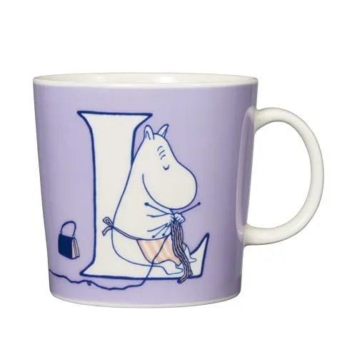 Arabia Mumin Becher ABC Buchstabe: L in lila von Arabia