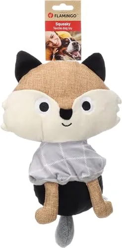 Flamingo Hundespielzeug Koppo Fuchs – Grau – 20x11x23 cm | Weich, verspielt & unwiderstehlich!