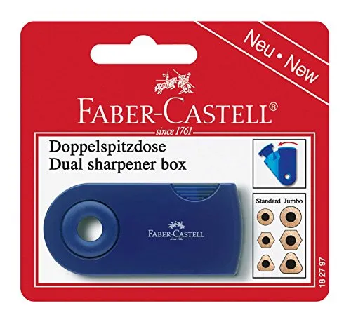 FABER-CASTELL 182797 - Doppelspitzdose, farblich sortiert in rot und blau, keine Farbauswahl möglich