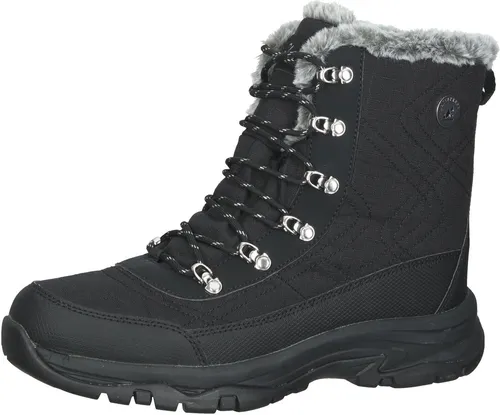 Skechers Damen Stiefel für kaltes Wetter - Schneestiefel, Schwarz, 36 EU - Wanderschuhe mit luftgekühlter Komfort-Einlegesohle aus Memory-Schaum, wasserdicht und ideal für jedes Gelände.