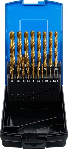 BGS 2013 | Spiralbohrer-Satz | 19-tlg. | HSS | titan-nitriert | 1 - 10 mm | 0,5 mm steigend | rechtsschneidend