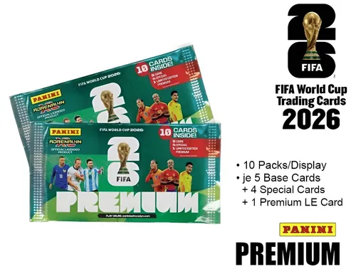 Panini Adrenalyn XL FIFA World Cup 2026™ Premium Booster Display - Sammelkarten-Display für die Panini Adrenalyn XL FIFA World Cup 2026 Edition. Ideal für Fans und Sammler, um die neuesten Karten sicher aufzubewahren und zu präsentieren.