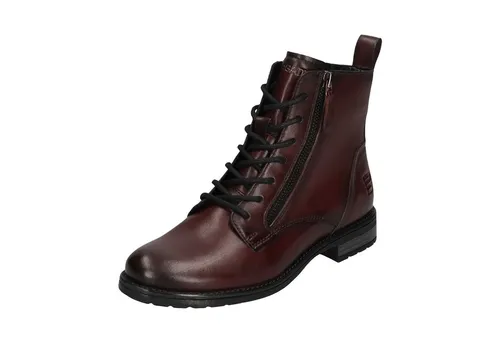 BAGATT Stiefelette Leder für Damen, Gr. 38, rot (bordeaux) - Wanderschuhe mit stilvollem Design und hohem Tragekomfort. Das warme Futter und die flexible Laufsohle sorgen für ein angenehmes Tragegefühl, ideal für kühle Tage.