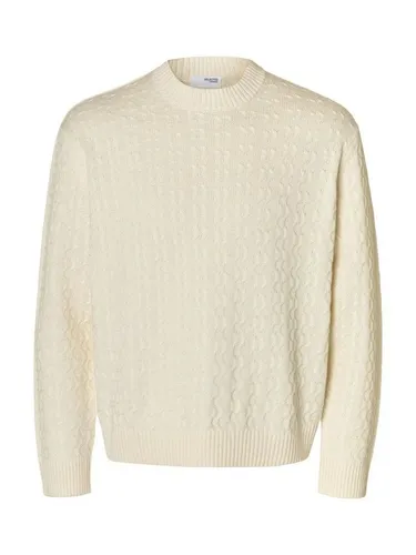 SELECTED HOMME Regular Fit Strickpullover 'PHILIP' in Offwhite, Größe XXL - Der SELECTED HOMME Strickpullover 'PHILIP' überzeugt mit seiner angenehmen Regular-Fit Passform und weicher, reiner Baumwolle. Ideal für lässige Looks und vielseitige Kombinationen im Alltag.