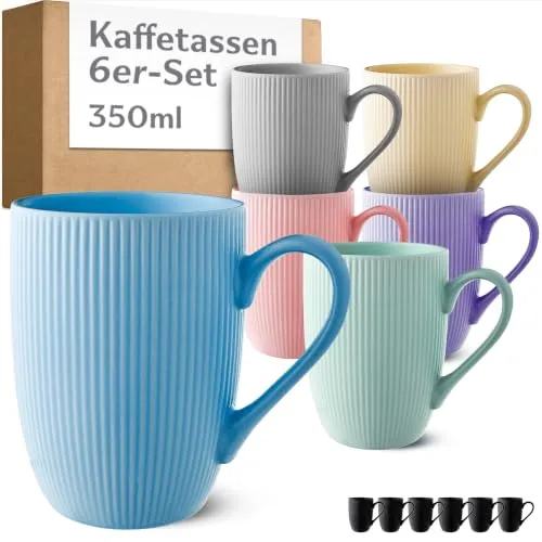 Cosumy Kaffeetassen 6er Set in braun von Cosumy