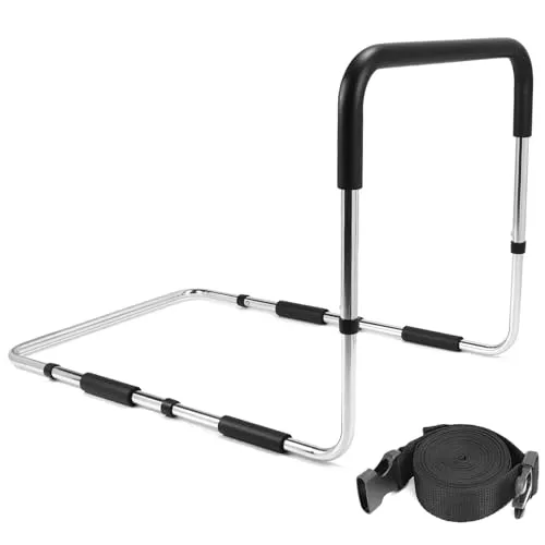 QWORK® Bettgitter, Verstellbar Bettgitter für Senioren, Bettgitter zur Sturzprävention, Betthandlauf, für Senioren, Erwachsene, Behinderte