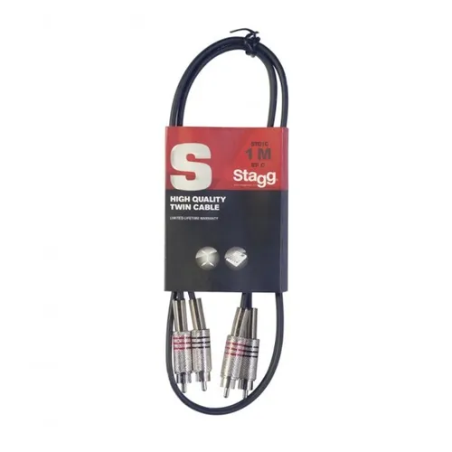 STAGG STC1C ❘ Audiokabel ❘ Twin-Kabel ❘ 2x Cinch male - 2x Cinch male ❘ 1m