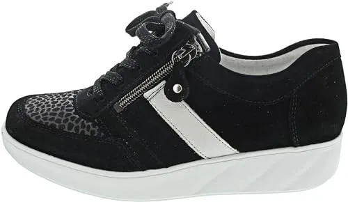 Waldläufer Damen Halbschuh Gr. 38 - Eleganter Damen-Sneaker aus Veloursleder mit Reißverschluss und Schnürsenkeln, ideal für den täglichen Komfort und eine perfekte Passform (Weite K)