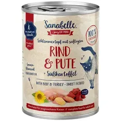 Sanabelle mit Rind & Pute | 6 x 380g Katzenfutter nass von Sanabelle