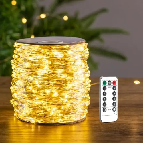 RESNICE LED Lichterkette 30m 300 LEDs, wasserdichte Plug-in Lichterkette mit Fernbedienung, Innen & Außen, für Schlafzimmer, Terrasse, Garten, Weihnachtsbaum, Hochzeit Dekoration