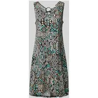 s.Oliver RED LABEL Relaxed Fit Minikleid in BLACK, Größe 34 - Freizeitkleid für Damen mit entspannter Passform und weichem Baumwoll-Mix für hohen Tragekomfort. Verspieltes Allover-Muster und Volantsaum verleihen dem Look eine feminine Note.