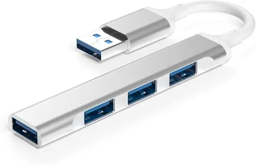 USB Hub 3.0, 4 Port 5Gbps USB-Hubs Ultra Flacher Datenhub, tragbarer USB Splitter Mini USB Verteiler Multiport Adapter für Desktop, Laptop, Xbox, Flash Drive, HDD, Konsole, Drucker, PC, Tastaturen