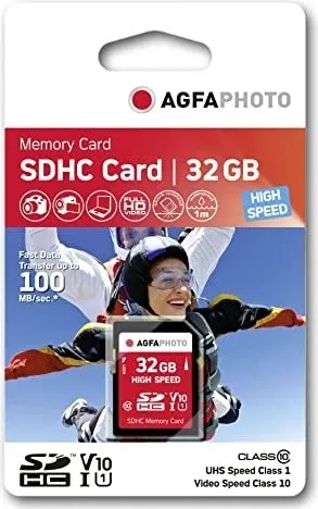 AgfaPhoto 32 GB SDHC-Karte Class10 für Foto- und Videografie
