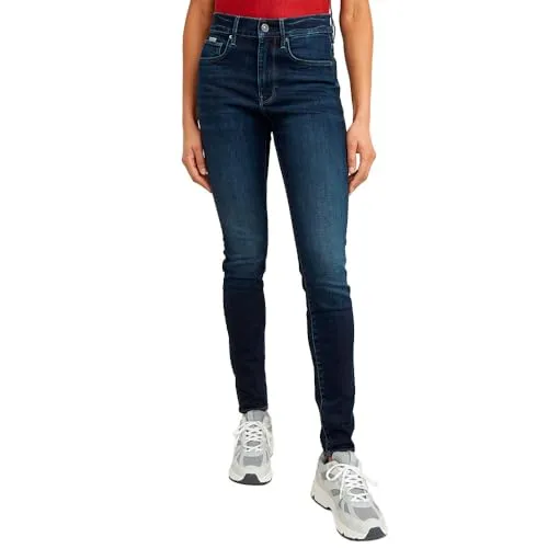G-STAR Damen 3301 Skinny Jeans - Hoch geschnitten für femininen Look - Jeans, klassische 5-Taschen-Skinny Fit, high waist für einen eleganten Look, aus innovativem lederähnlichem Papiermaterial für besonderen Tragekomfort.