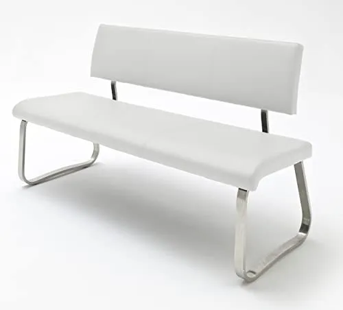 MCA furniture Sitzbank 155 x 86 x 59 cm - Weiß - Sitzbank in modernem Design, ideal für Flur oder Wohnzimmer, mit einer Belastbarkeit von bis zu 280 kg und einfachem Aufbau.
