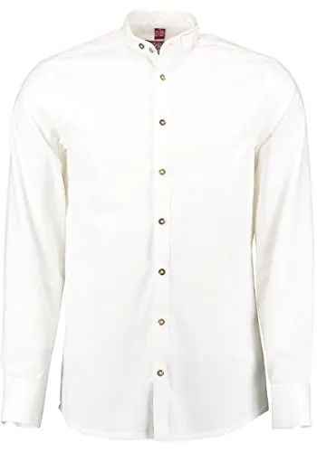 OS Trachten Herren Hemd Letoya - Langarm Stehkragen Hemd - Trachtenhemden für Herren, Slim Fit Design mit Stehkragen und Kragenriegel für einen modernen Look und hohen Tragekomfort.