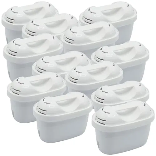 Rosenstein & Söhne Wasserfilter Kartusche: 12er-Set Filterkartuschen für Brita Maxtra & kompatible Systeme, oval (Filter für Wasserfilter, Brita, Nachfüllkartusche, Espresso)