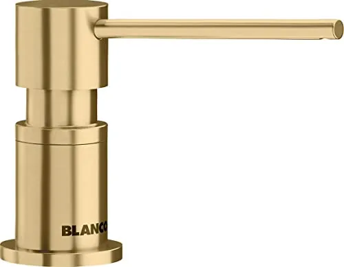 BLANCO LATO Spülmittelspender in satin gold - Eleganter Seifenspender passend zu BLANCO Küchenarmaturen, bequem von oben zu befüllen und ideal für eine moderne Küchengestaltung.