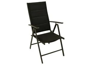 DEGAMO Gartensessel ALMERIA - Klappbare Alu-Stühle in Anthrazit und Schwarz (2 St.) - Gartenstühle aus robustem, rostfreiem Aluminium mit 7-fach verstellbarer Rückenlehne für maximalen Komfort. Wetterfestes Textilgewebe und klappbares Design für einfache Lagerung.
