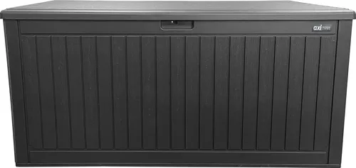 AXI Mike Gartenbox aus Kunststoff in Schwarz 1000 Liter | Outdoor Kissenbox für den Garten mit Boden | Outdoor Aufbewahrungsbox / Auflagenbox