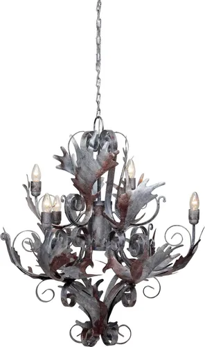 Hängelampe / Kronleuchter Chandelier Large Silber - Eleganter Design-Kronleuchter aus hochwertigem Material. Ideal für stilvolle Wohnzimmer und Esszimmer. Schafft eine warme Atmosphäre und ist ein einzigartiges Wohnaccessoire, das durch professionelle Handarbeit besticht.