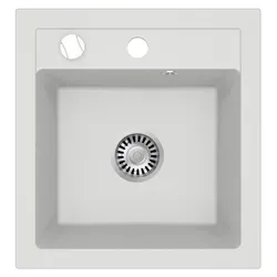 Faizee Granitspüle 49x52cm – Eckige Küchenspüle mit Siphon - Hochwertige Granitspüle in modernem Design, ideal für Küchen und Bars. Besonders kratzfest und hitzebeständig bis 280°C, einfach zu reinigen und zu montieren. Perfekt für den täglichen Einsatz!