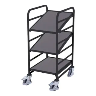 VarioFit Eurokastenwagen mit 3 Holzböden RAL 7016 - Robuster Eurokastenwagen mit drei neigbaren Holzböden in RAL 7016. Ideal für Lager und Betrieb, bietet hohe Stabilität und eine kompakte Bauform für vielseitigen Einsatz.