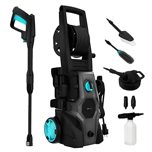 Cecotec Hochdruckreiniger HydroBoost 2000 Car&Garden Pro - Hochdruckreiniger mit 2000 W Leistung und 150 bar Druck, ideal für schnelle Reinigung von Auto und Garten. Aluminium-Pumpe sorgt für Langlebigkeit und Effizienz.