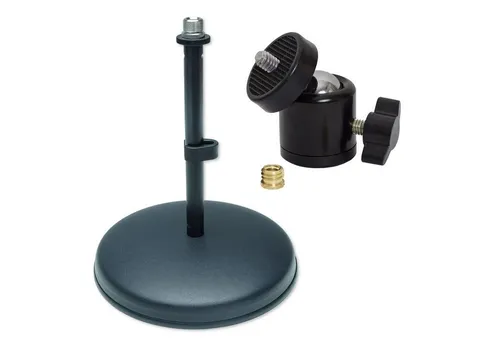 keepdrum Tischstativ Mikrofonständer mit Kugelgelenk - Robuster Mikrofonständer für Podcasts und Streaming, inklusive Kabelklemme und Reduziergewinde für vielseitige Nutzung. Stabiler Sockel und hochwertiges Design garantieren sicheren Halt.